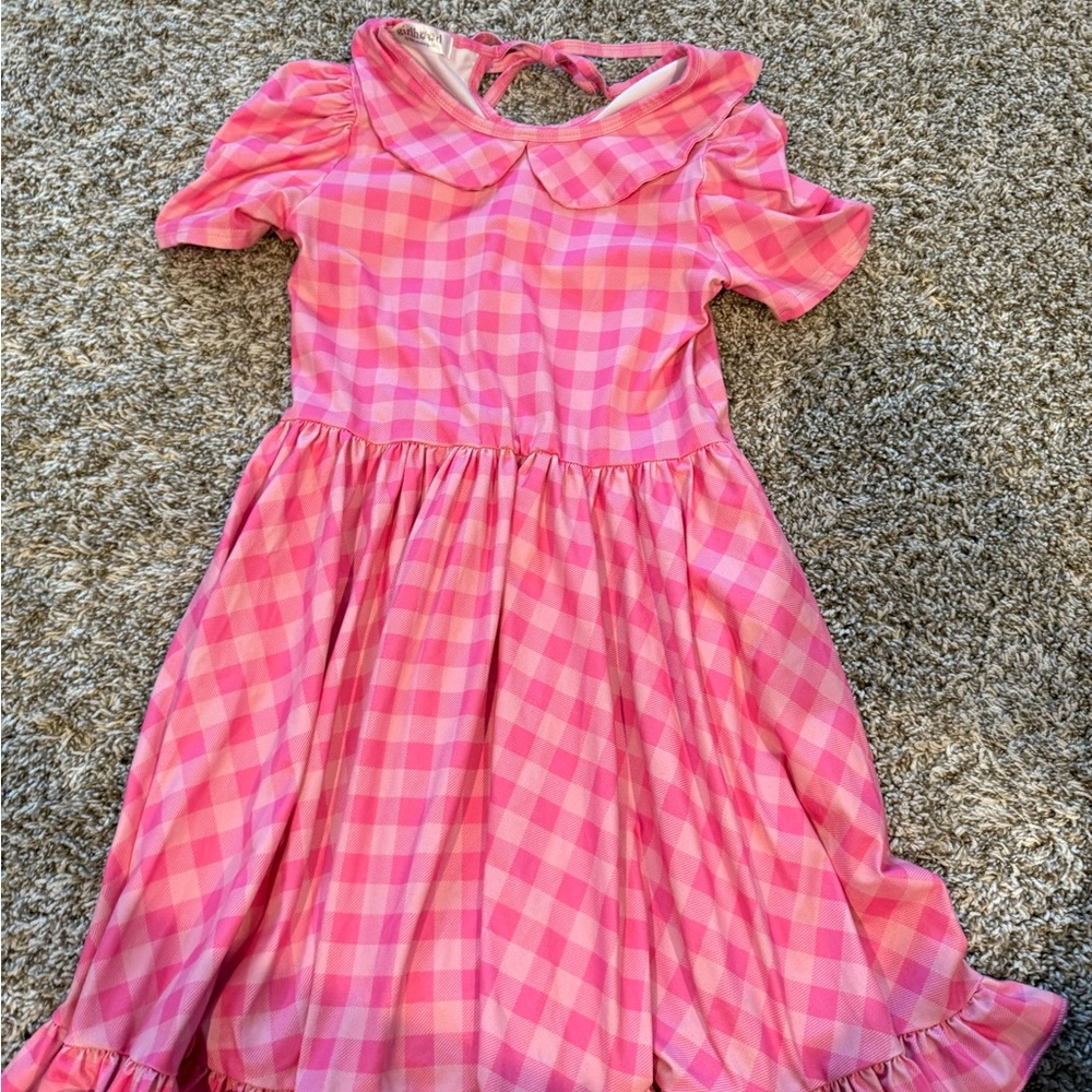 Pink Gingham Kids Dress